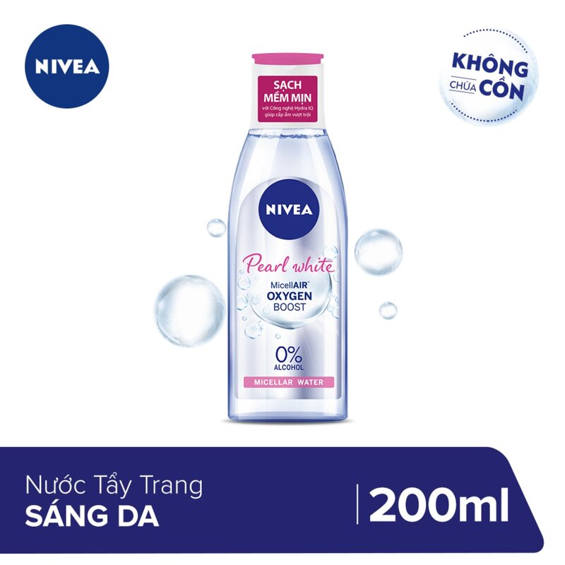 Tẩy Trang Nivea Tinh Chất Ngọc Trai Sáng Da MicellAir Oxygen Boost Pearl Bright