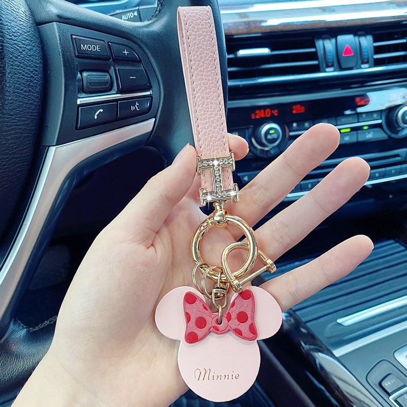Móc Khóa Nơ Minnie Hồng T353