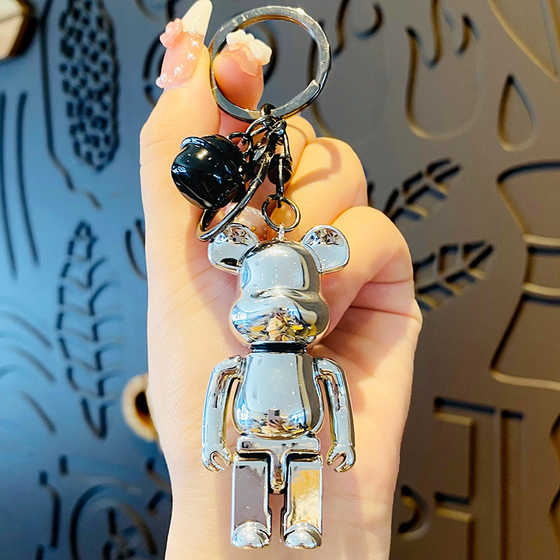Móc Khóa BearBrick Sáng Bóng Lục Lạc