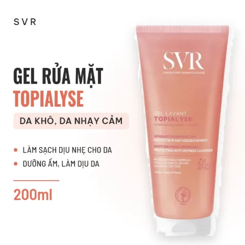 Gel Rửa Mặt Dành Cho Da Khô Và Da Nhạy Cảm SVR Gel Lavant Topialyse - 200ml
