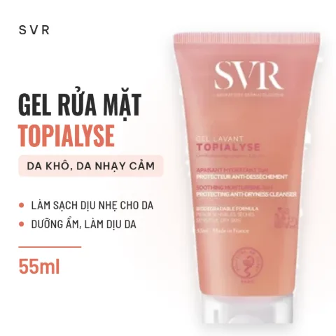 Gel Rửa Mặt Dành Cho Da Khô Và Da Nhạy Cảm SVR Gel Lavant Topialyse - 55ml