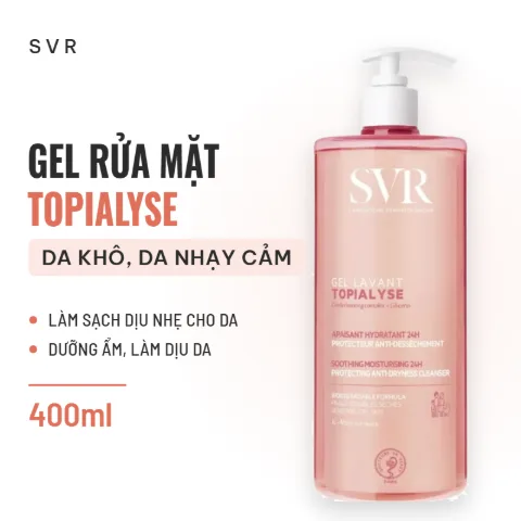 Gel Rửa Mặt Dành Cho Da Khô Và Da Nhạy Cảm SVR Gel Lavant Topialyse - 400ml