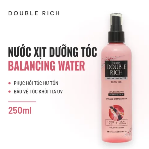 Nước Xịt Dưỡng Tóc Double Rich Balancing Water Double Repair UV Protection (Hồng) - 250ml