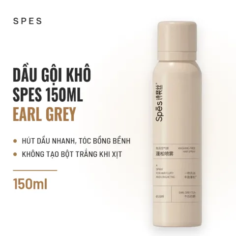 Dầu Gội Khô Spes Washing-Free Hair Spray 150ml - Earl Grey Tea (Hương Trà Bá Tước)