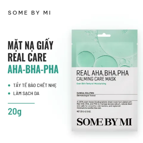 Mặt Nạ Giấy Some By Mi Real Care Mask 20g - AHA-BHA-PHA Calming (Dưỡng Da Tẩy Tế Bào Chết)