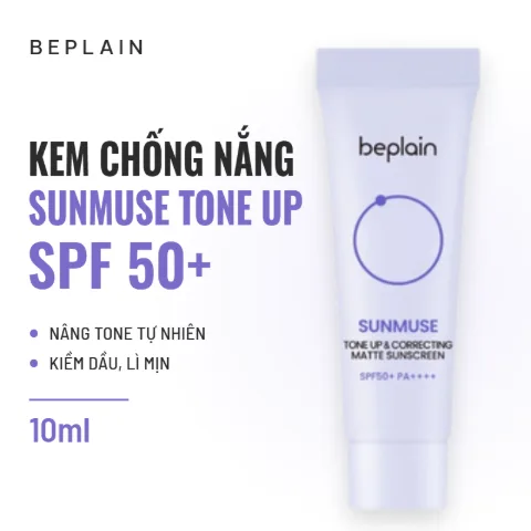 Kem Chống Nắng Beplain Sunmuse Tone Up & Correcting Matte Sunscreen SPF50+ (Tím Nhạt)