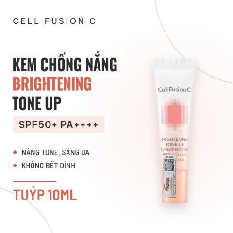 Kem Chống Nắng Cell Fusion C Brightening Tone Up Sunscreen 100 SPF50+ (Cam) - Tuýp 10ml