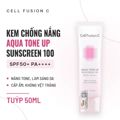 Kem Chống Nắng Cell Fusion C Aqua Tone Up Sunscreen 100 SPF50+ (Hồng) - 50ml