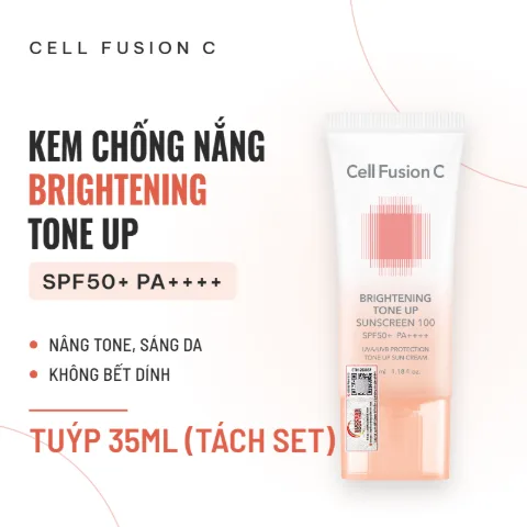 Kem Chống Nắng Cell Fusion C Brightening Tone Up Sunscreen 100 SPF50+ (Cam) - 35ml (Tách Set)