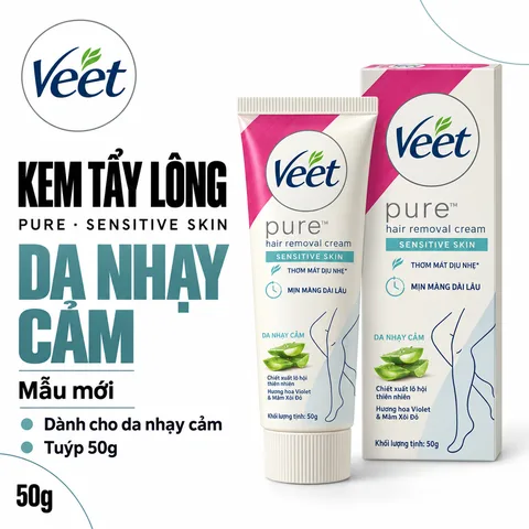 Kem Tẩy Lông Veet Pure Hair Removal Cream - Sensitive Skin Da Nhạy Cảm (Mẫu Mới)