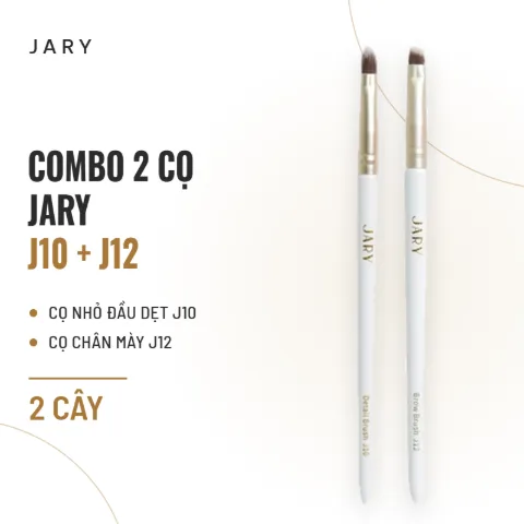 Combo 2 Cọ Jary Cọ Nhỏ Đầu Dẹt J10 & Cọ Chân Mày J12