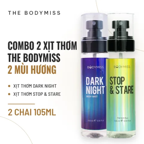 Combo 2 Xịt Thơm Cơ Thể The Bodymiss 105ml Dark Night & Stop & Stare