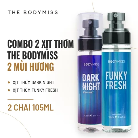 Combo 2 Xịt Thơm Cơ Thể The Bodymiss 105ml Dark Night & Funky Fresh