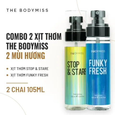 Combo 2 Xịt Thơm Cơ Thể The Bodymiss 105ml Stop & Stare & Funky Fresh