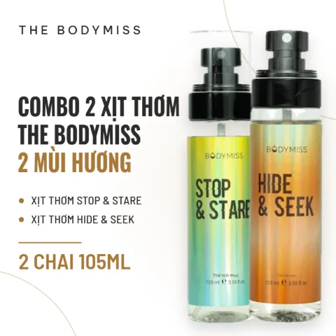 Combo 2 Xịt Thơm Cơ Thể The Bodymiss 105ml Stop & Stare & Hide Seek