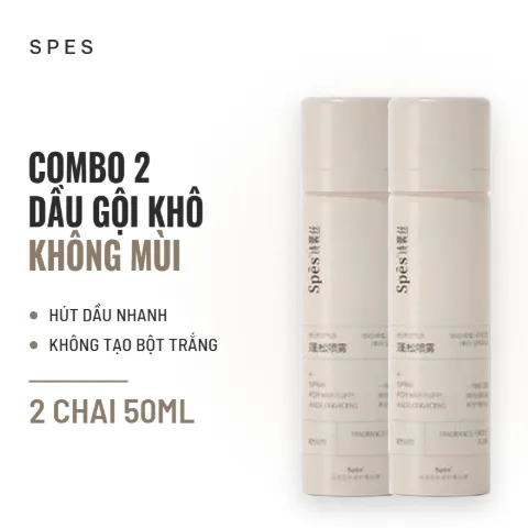 Dầu Gội Khô Spes For Hair Fluffy And Long Acting 50ml - Combo 2 Fragrance Free (Không Mùi)