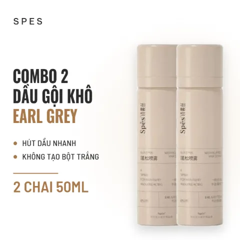 Dầu Gội Khô Spes For Hair Fluffy And Long Acting 50ml - Combo 2 Earl Grey Tea (Hương Trà Bá Tước)