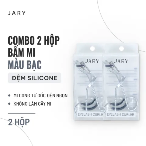 Bấm Mi Jary Eyelash Curler (Bạc) - Combo 2 Dạng Hộp