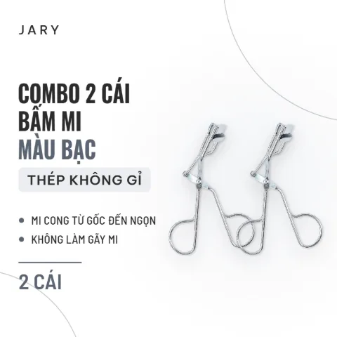 Bấm Mi Jary Eyelash Curler (Bạc) - Combo 2 Dạng Túi