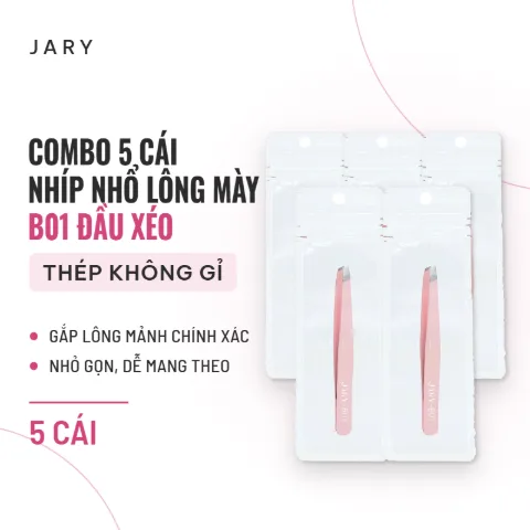 Nhíp Nhổ Lông Mày Jary Eyebrow Tweezers B01 - Combo 5 Cái