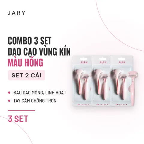 Set 2 Cái Dao Cạo Lông Vùng Kín Jary Bikini Razor - Combo 3 Hồng