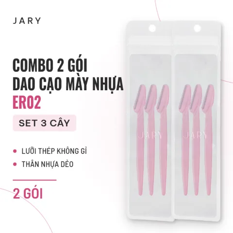 Set 3 Dao Cạo Lông Mày Nhựa Jary Eyebrow Razor - ER02 - Combo 2 Gói