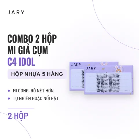 Mi Giả Cụm Tự Nhiên Jary Cluster Lashes (5 Hàng) (Không Có Keo) - Combo 2 C4 Idol