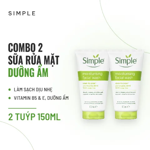 Sữa Rửa Mặt Simple Dưỡng Ẩm Cho Da Kind To Skin Moisturising Facial Wash 150ml