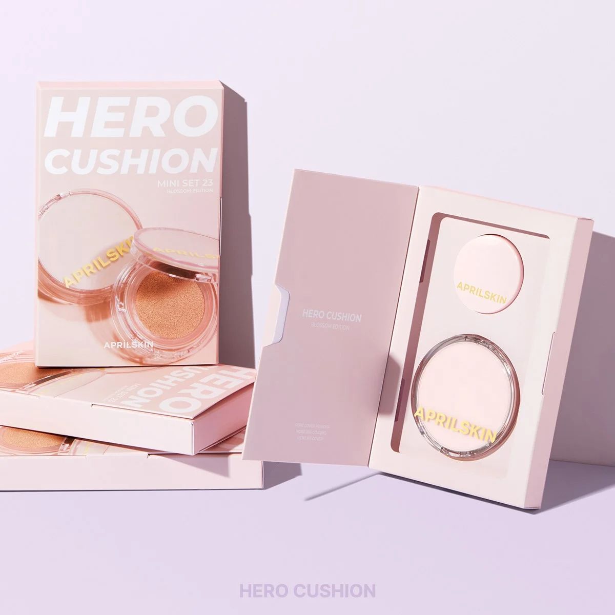 Set Phấn Nước April Skin Hero Cushion Mini Set (Blossom Edition)