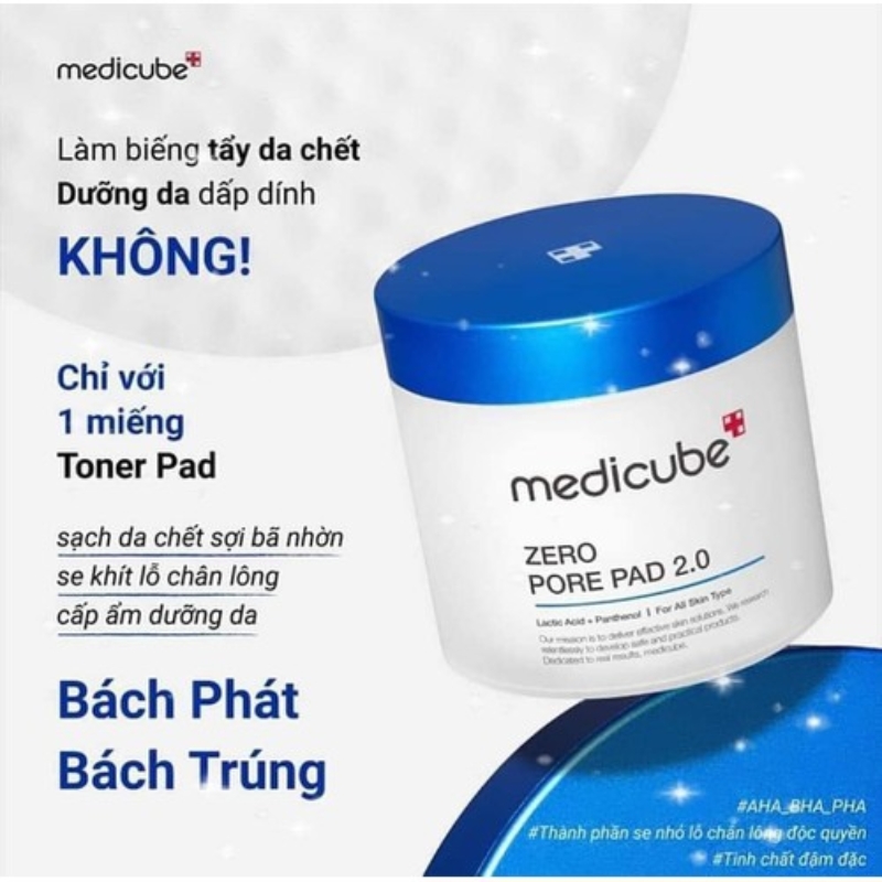 Toner Pad Hỗ Trợ Thu Nhỏ Lỗ Chân Lông, Mềm Mịn Da Medicube Zero Pore Pad 2.0 (70 miếng)