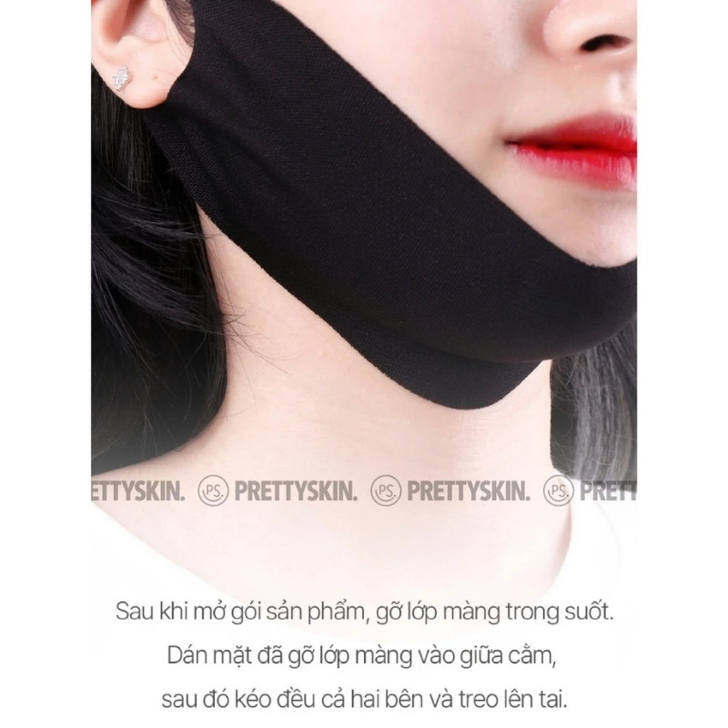 Mặt Nạ Nâng Cơ Prettyskin Black Edition Premium Gold Collagen V- Line Patch