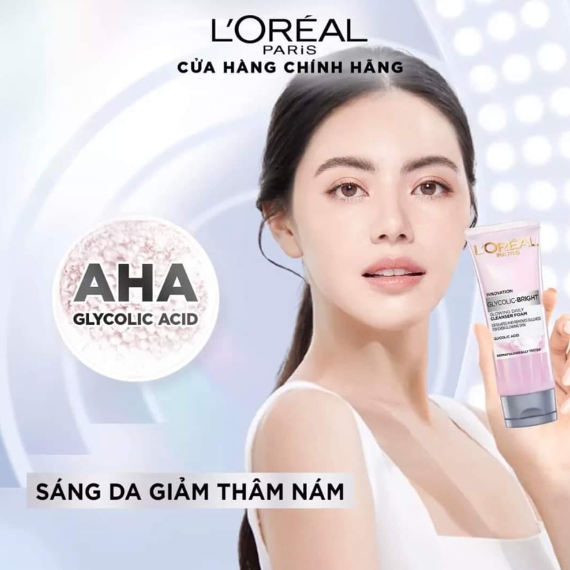 Sữa Rửa Mặt L’Oreal Sáng Da Glycolic Bright 100ml