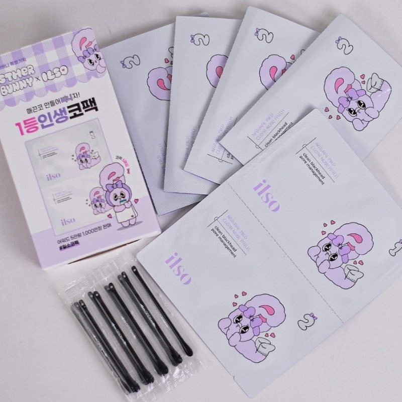 Măt Nạ Ủ Mụn Và Đẩy Mụn Đầu Đen Ilso x Esther Bunny Natural Mild Clear Nose Pack 3g (1 Miếng)