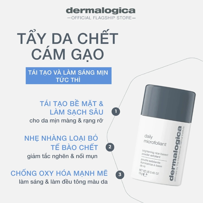 Bột Cám Gạo Tẩy Tế Bào Chết Mặt Dermalogica Daily Microfoliant 4g
