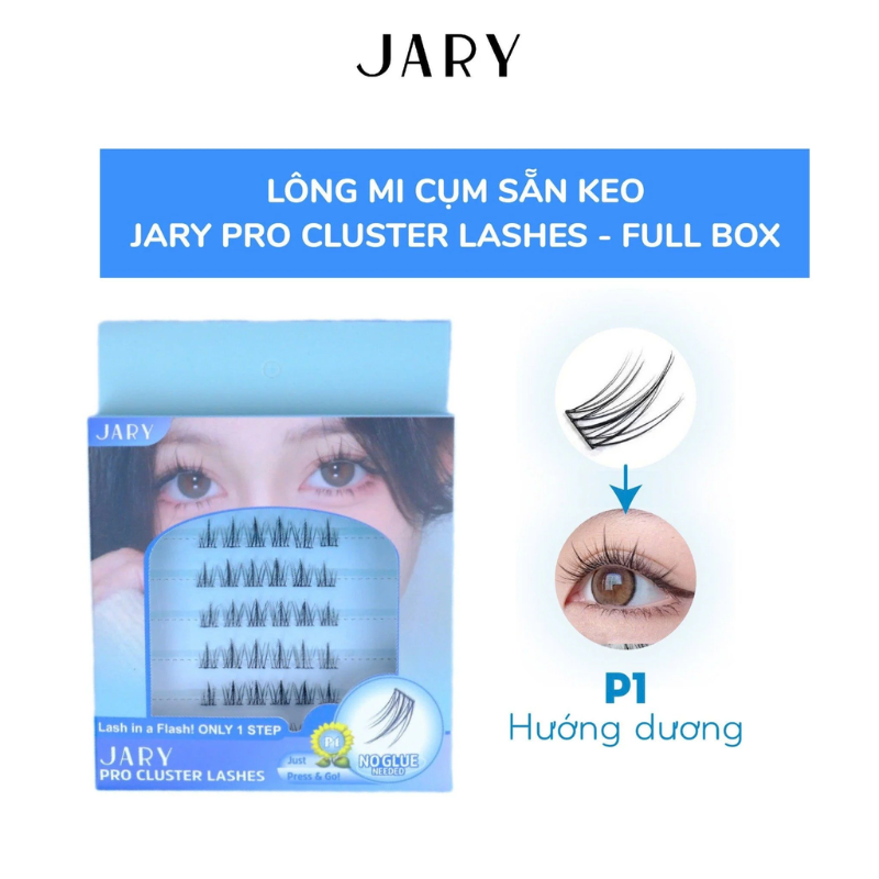 Mi Giả Cụm Tự Nhiên Jary Pro Cluster Lashes (6 Hàng) (Có Sẵn Keo)