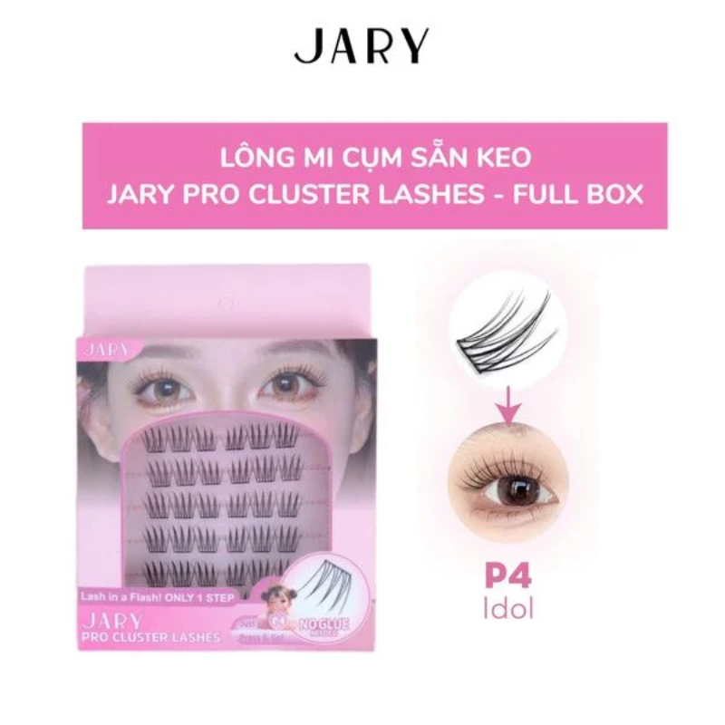 Mi Giả Cụm Tự Nhiên Jary Pro Cluster Lashes (6 Hàng) (Có Sẵn Keo)