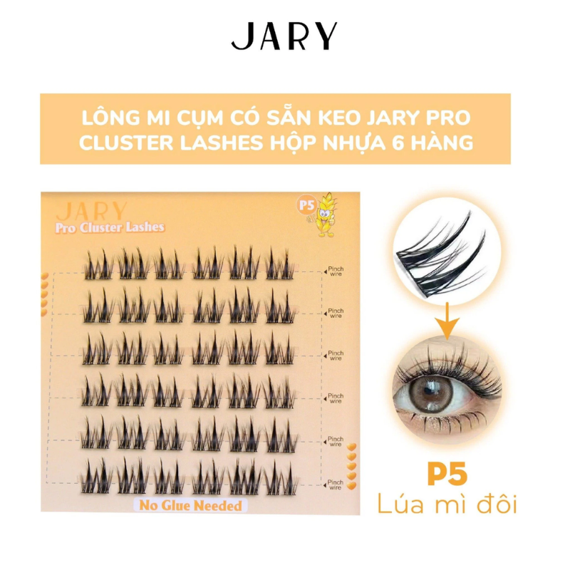 Mi Giả Cụm Tự Nhiên Jary Pro Cluster Lashes (6 Hàng) (Có Sẵn Keo)