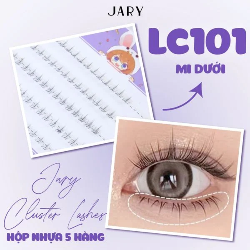 Mi Giả Cụm Tự Nhiên Jary Cluster Lashes (5 Hàng) (Không Có Keo)