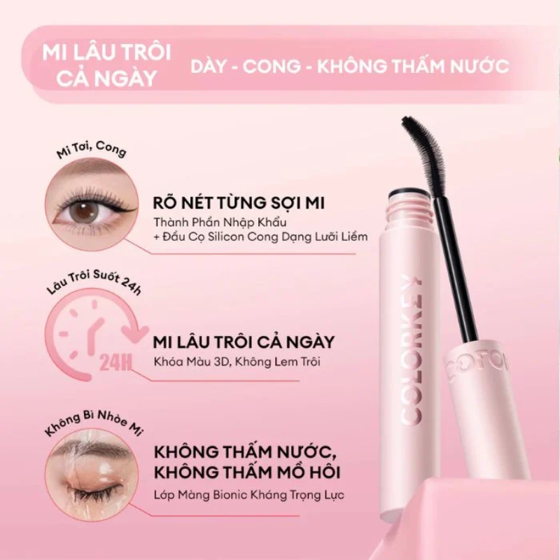 Mascara Chuốt Mi Cong Và Dày Colorkey Volumizing & Curling 6g