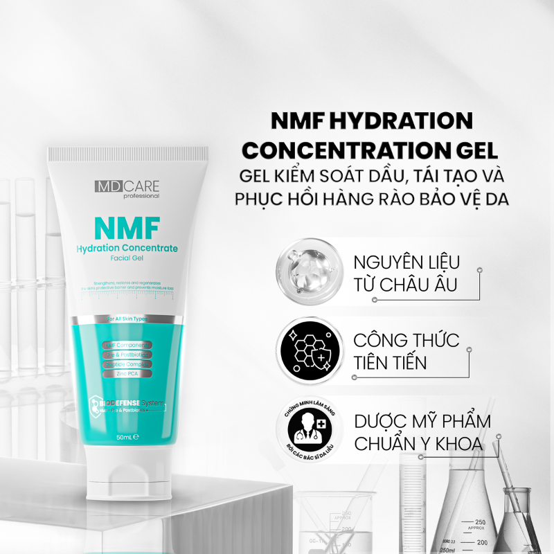 Gel Dưỡng Kiểm Soát Dầu MD Care NMF Hydration Concentrate Facial Gel 50ml