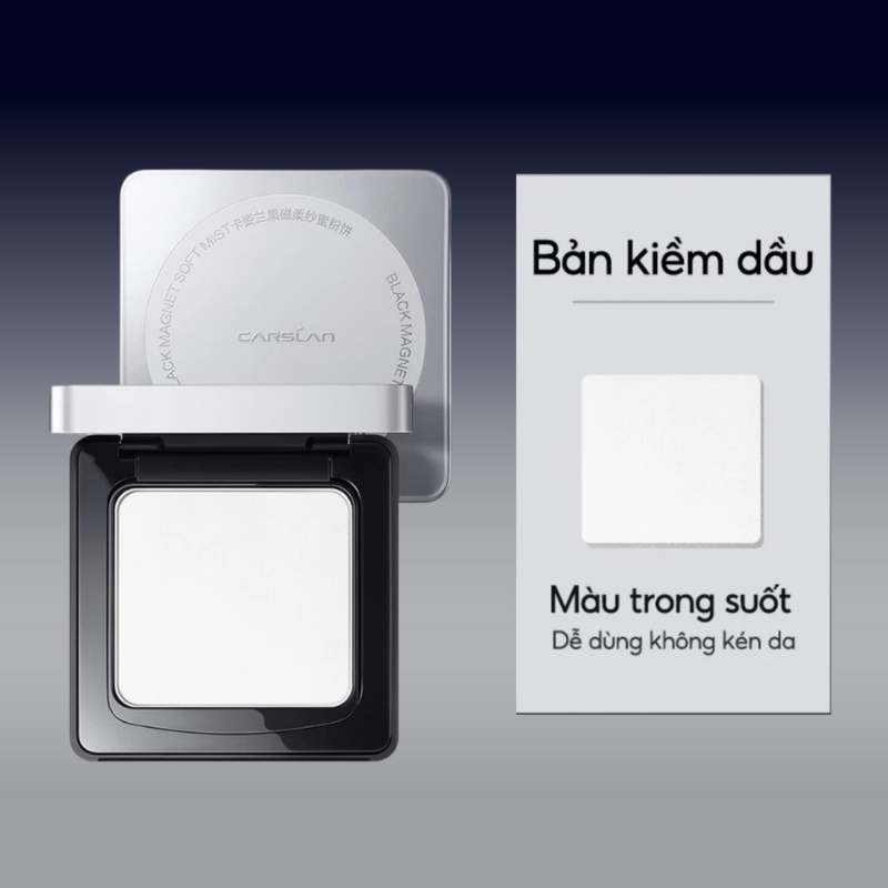 Phấn Nén Kiềm Dầu Carslan Black Magnet Soft Mist Powder 8g (Hộp Trắng) (Nhập Khẩu) - 02 Siêu Kiềm Dầu