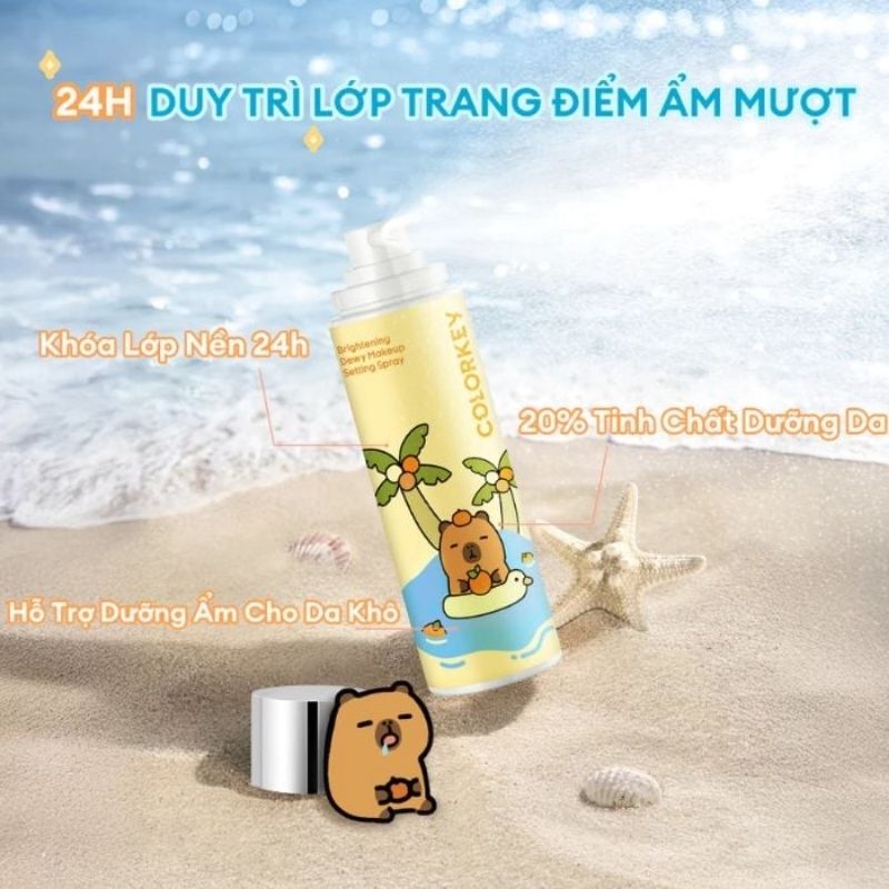 Xịt Khóa Nền Colorkey Brightening Dewy Makeup Setting Spray 100ml (Capypara Version)
