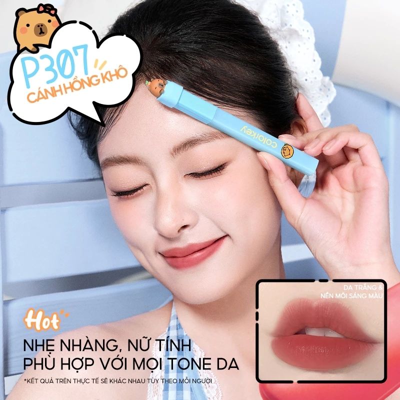 Son Kem Lì Siêu Mịn Môi Colorkey Soft Matte Water Tint 1.8g (Capypara Version)