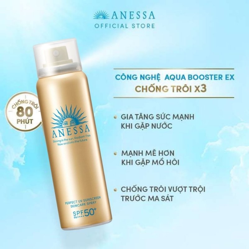 Xịt Chống Nắng Anessa Perfect UV Sunscreen Skincare Spray N 60g (Mẫu Mới)