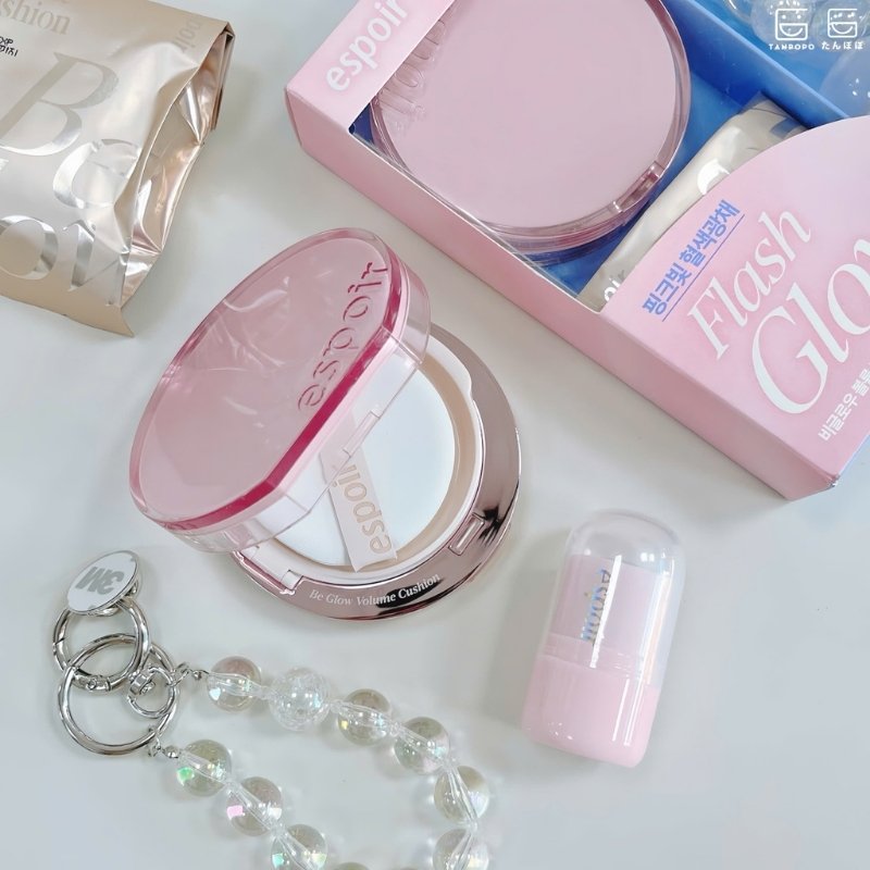 (HSD 11/2027) Set Phấn Nước Espoir Be Glow Volume Cushion Flash Glow Edition SPF42 13g - 20 Vanilla