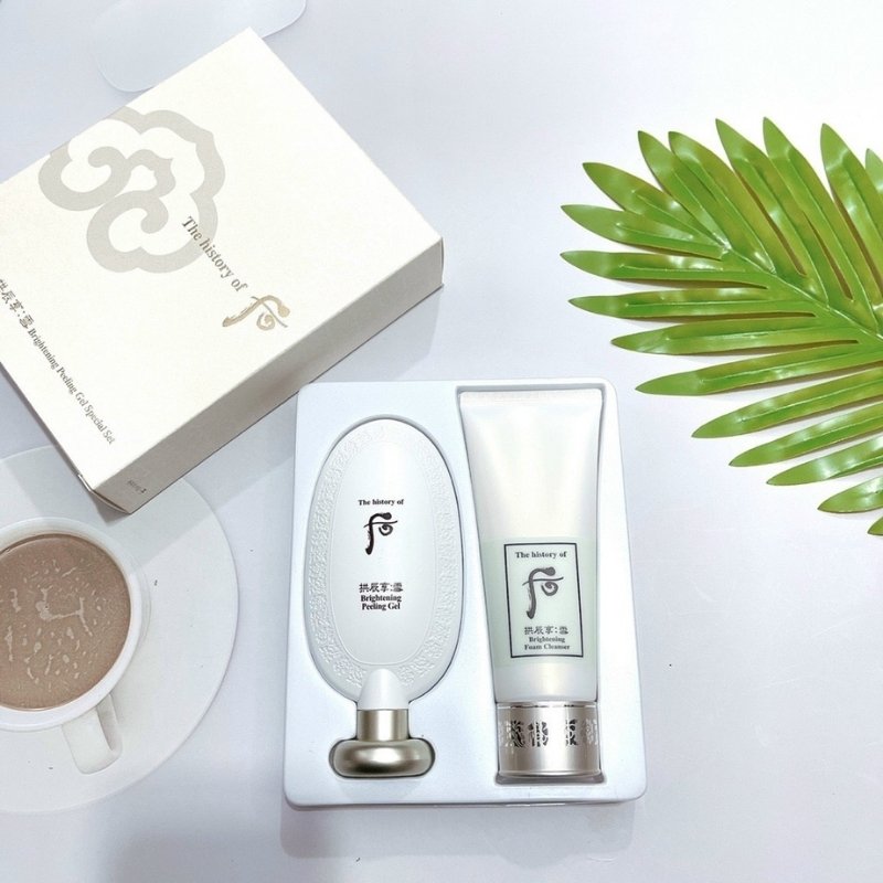 Bộ Tẩy Da Chết Dưỡng Trắng + Sữa Rửa Mặt Whoo Gongjinhyang Seol Brightening Peeling Gel Special Set