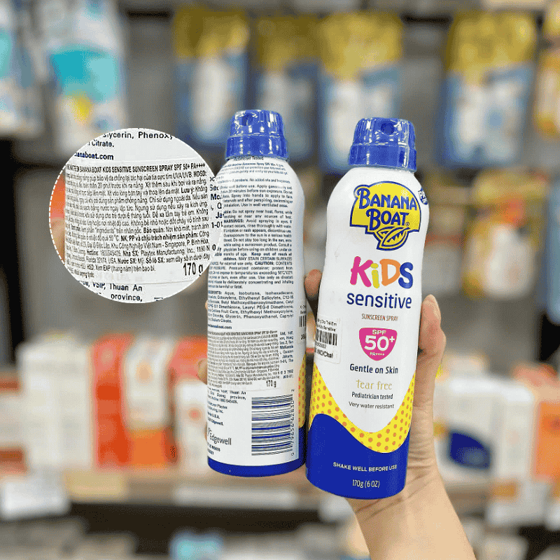 Xịt Chống Nắng Cho Trẻ Em Banana Boat Kids Sensitive SPF50+ 170g