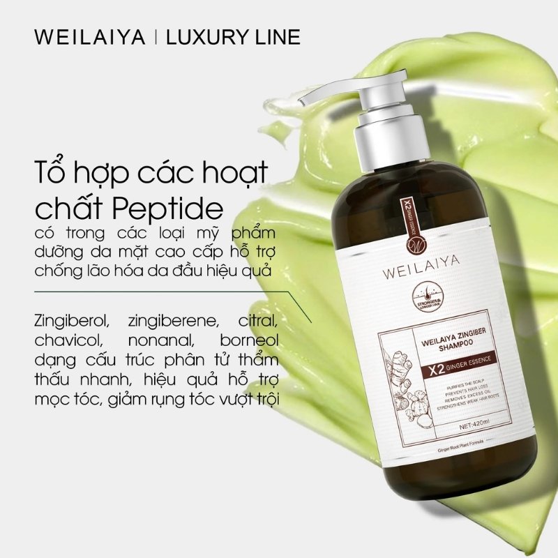 Bộ Gội Xả Gừng Weilaiya Luxury Zingiber Hỗ Trợ Mọc Tóc Và Chống Lão Hóa Da Đầu (Nâu)