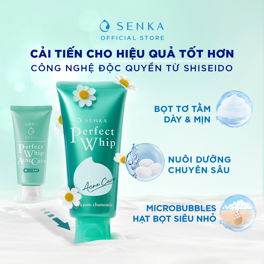 Sữa Rửa Mặt Cho Da Mụn Senka Perfect Whip Acne Care