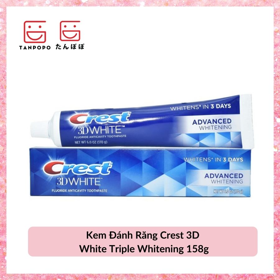 Kem Đánh Răng Crest 3D White Triple Whitening 158g